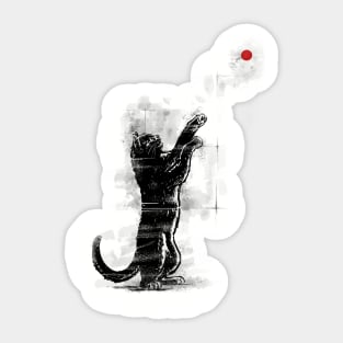 Cat with Red Dot Sticker